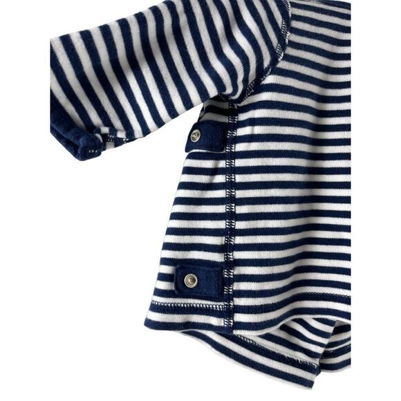 Hanna Andersson Striped Long Sleeve Button Front Shirt Boys 0-3 Months 50 cm - Picture 3 of 6